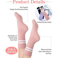 Chaussettes mi-tube Yoga Chaussettes en coton antidérapantes Chaussettes Pilates