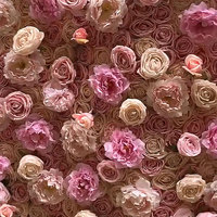 Mur de fleurs artificielles en soie rose enroulable de luxe pour mariage et extérieur, livraison rapide