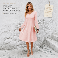 Robe Courte Princesse en Dentelle Évidée à Motifs, Col en V, Manches à Volants, Mélange de Coton, Style Vintage, Fabrication OEM/ODM pour Marques Privées