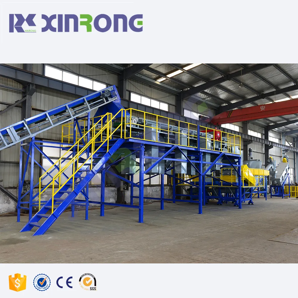 Xinrongplas transfer silo system drying plastic waste bottle washing recycling machine plant