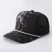 Op maat gemaakte rubberen PVC patch logo petten waterdichte baseball caps op maat gemaakte lasergesneden geperforeerde performance sport golf touw pet