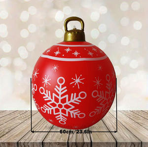 Bola de Navidad Inflable de PVC de 23.6 Pulgadas, Impermeable, Ecológica, Decoración Navideña con Estampado de Copos de Nieve para Exteriores, de Fábrica, para el Hogar - Product Image 2