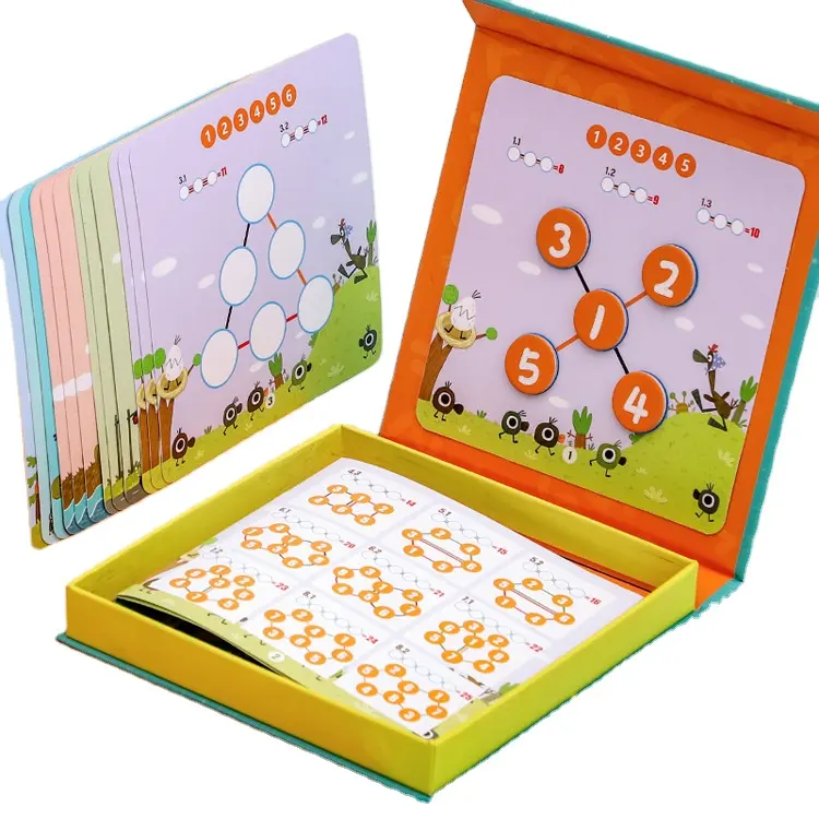 Mainan Kayu Magnetik Buku Matematika Kayu Pendidikan Matematika untuk Anak-anak