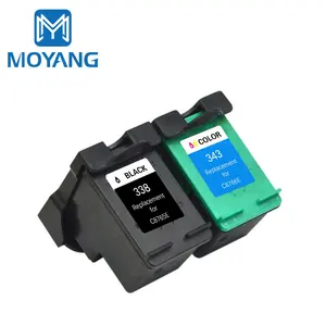 MoYang תואם עבור hp338 hp343 דיו מחסניות משמש עבור hp 338 343 575 1610 2710 7850 6520 6540 6620 6210 6215 7210 מדפסת