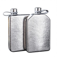 Flacon à whisky en titane pur, portable, compact, de forme plate, 200 ml, bouteille à liqueur de haute qualité, utilisation domestique, style moderne minimaliste