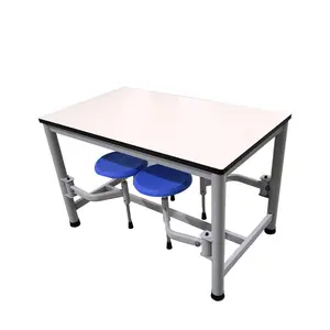 School Canteen Restaurant Furniture Nice Food Court Dining Table And Chair Sets For 4 Person