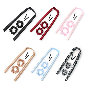 عقال رأس قضيب تجعيد بدون حرارة مع حقيبة وموجة نوم بدون حرارة بكرة تجعيد الشعر طقم بكرة شعر حريرية مع مشبك مخلب - Product Image 6