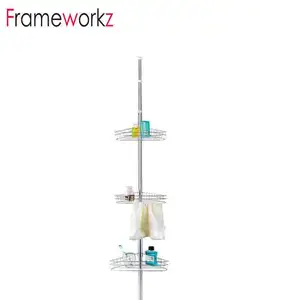 厂家直销三层金属淋浴架收纳架浴室伸缩式淋浴架