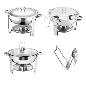 New Arrivals Best Selling Alcohol-Fueled 9L 12-Hour <b>Stainless</b> <b>Steel</b> Food Warmer 4 Sets Hot Box Wedding Party <b>Table</b> Setting - Product Image 5