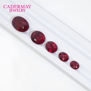 Cadermay Synthetic Ruby Loose Stones Oval Red Lab Created For Jewelry Making - Product Image 4