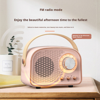 Haut-parleur Bluetooth portable rétro esthétique, mini enceinte à basses puissantes, radio FM, idéal pour la décoration intérieure ou comme cadeau