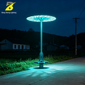 Lampadaire LED en forme d'arbre avec banc intégré pour parc public et place, lampe paysagère multifonctionnelle moderne - Product Image 3