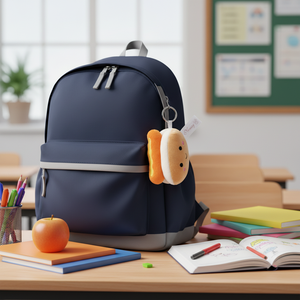 Portachiavi Rotondo a Forma di Hot Dog in Peluche Leggero da 6 Pollici, Stampa Digitale alla Moda, Portatile, per il Ritorno a Scuola NYFY-1262 MOQ 5/10 - Product Image 3