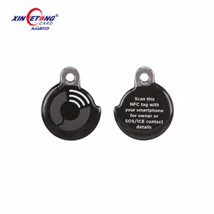 Sistem Kontrol Akses Rfid 30Mm, ID Pet Tanpa Kontak 125Khz 13.56Mhz Nfc Kristal Uhf Rfid Epoksi Keyfob Epoksi Tag Rfid