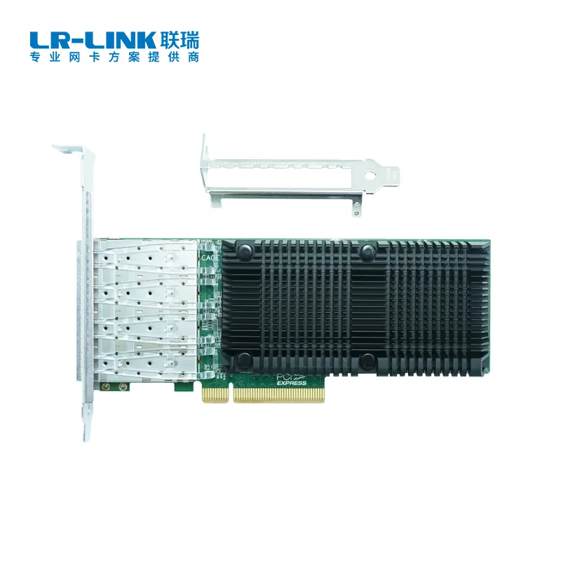 LR-LINK PCIe x8 Quad-port 25G SFP28 Optical Fiber Ethernet Network Adapter 25G Server NIC Interface Cards Based on Intel E810