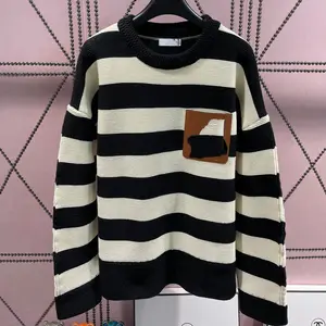 Candice detail contact me famous brands 2024 latest strip long sleeve knit luxury designer sweaters