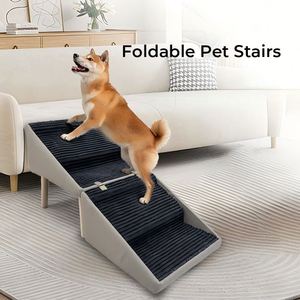 Escalier convertible pour animaux de compagnie en ottoman, rampe 2-en-1 pour petits chiens et chats, marches antidérapantes - Product Image 2