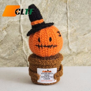 Nuova Collezione 2026: <span class=keywords><strong>Pianta</strong></span> Artificiale in Vaso a Forma di <span class=keywords><strong>Zucca</strong></span> Fantasma all'Uncinetto, Decorazione Creativa per Scrivania e Soggiorno, Regalo di Halloween - Product Image 1