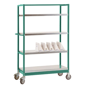 War Light Steel <b>Platform</b> <b>Trolley</b> 4 Galvanized <b>Platforms</b> Mobile Storage Cart - Product Image 1