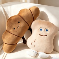 Jouet à mâcher en peluche pour chien et chat, doux, en forme de pain, croissant, boule ou gâteau, pour animaux de compagnie, avec motifs de petits animaux de dessin animé, plusieurs styles