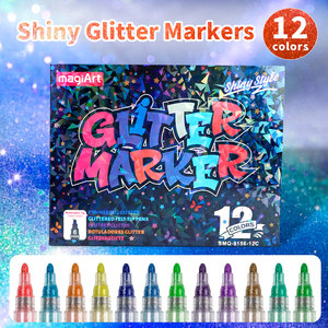 <span class=keywords><strong>Pennarelli</strong></span> <span class=keywords><strong>Glitter</strong></span> Multiuso OEM <span class=keywords><strong>con</strong></span> Inchiostro Glitterato Fluido 1-6mm, Kit Penne <span class=keywords><strong>Glitter</strong></span> Resistenti all'Usura <span class=keywords><strong>con</strong></span> Punta in Fibra per Superfici Multiple - Product Image 1