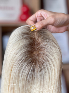 SHY, superventas, pelo Remy brasileño, Topper, Base de seda de 3*5 pulgadas para mujer, nudo pequeño, densidad 130% de 16 pulgadas - Product Image 2