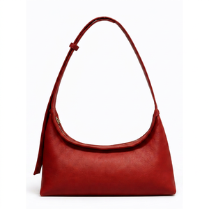 Premium Red Leather Japan Vintage Hobo Bag Women Minimalist Shoulder Handbag Elegant Everyday <b>Purse</b> OEM ODM Wholesale All - Product Image 1