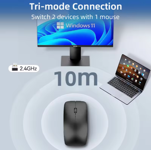 Ratón ergonómico ARC silencioso curvo para juegos, ratón portátil con cable, ratón Delgado, PC, ratón inalámbrico silencioso fino para ordenador portátil y oficina - Product Image 6