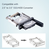 OEM Custom Tray-less Soporte convertidor SATA de 3,5 pulgadas Bahía de intercambio en caliente Rack de disco duro para carcasa de unidad 5,25