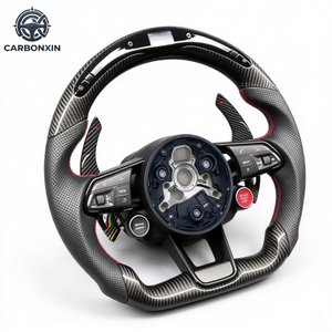 Volante de Fibra de Carbono LED para Audi A4L A6L A5 A3 A7 Q5 Q7RS3 RS4 S4 S5 S6 RS3 RS5 RS7 R8, Volante Personalizado para Automóvil - Product Image 3