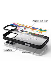 Coque de téléphone magnétique en acrylique transparente amovible avec support personnalisé pour recharge sans fil, compatible iPhone 15, 16, 17 - Vente en gros