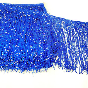 Offerta Speciale: <span class=keywords><strong>Frangia</strong></span> in Nylon Ricamata con Paillettes, Spessa e Densa, 20 cm, per Abbigliamento, Borse e Scarpe - Product Image 2
