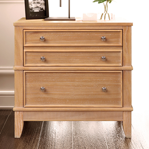 Hazel 3 <b>Drawer</b> <b>Side</b> <b>Table</b> For Living Room Hallway Entryway - Product Image 1