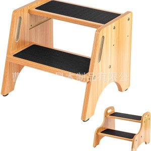Wooden Step <b>Stool</b> Solid <b>Wood</b> Non Slip Mat Kids Home Wash Up Shoe Changing <b>Stool</b> Minimalist Design - Product Image 1