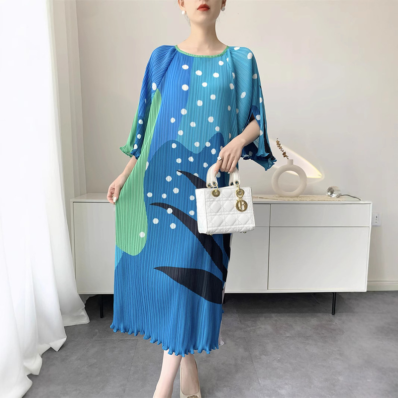 Diamond Pleated Polyester Dress Women s
