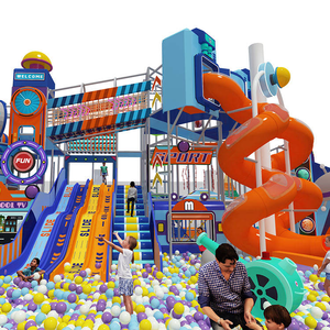 Toboganes Deportivos Infantiles con Temática Espacial, Parque de Diversiones Interior, Equipo de Juego Suave de Plástico, Trampolín con Piscina de Pelotas - Product Image 1