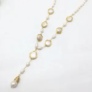 Factory directly sale fashion new arrival long baroque pearl pendant necklace