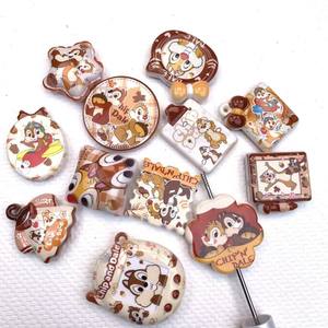 Accesorios de Cuentas Bordadas con Diseño de Ardilla, Impresión a Doble Cara, Perforadas, Serie Temática, Accesorios para Cadena de Teléfono Móvil, DIY - Product Image 3