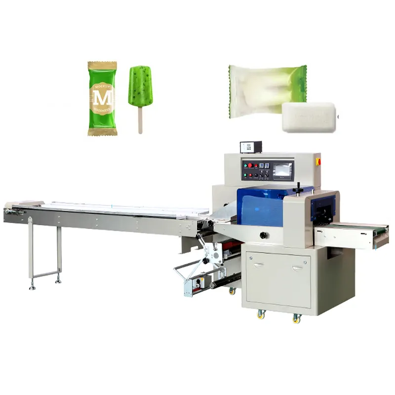 Máquina de embalagem horizontal automática de travesseiros para salsichas e presunto com alta qualidade e bom serviço
