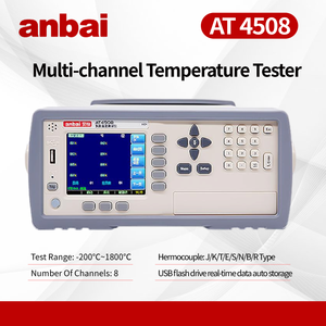 ANBAI AT4508 เครื่องวัดอุณหภูมิจอแสดงผล LCD 8 ช่อง -200c~1800c สำหรับช่วงการทดสอบ ความแม่นยำพื้นฐาน 0.2% ความละเอียด 0.1c วัสดุ ABS - Product Image 5