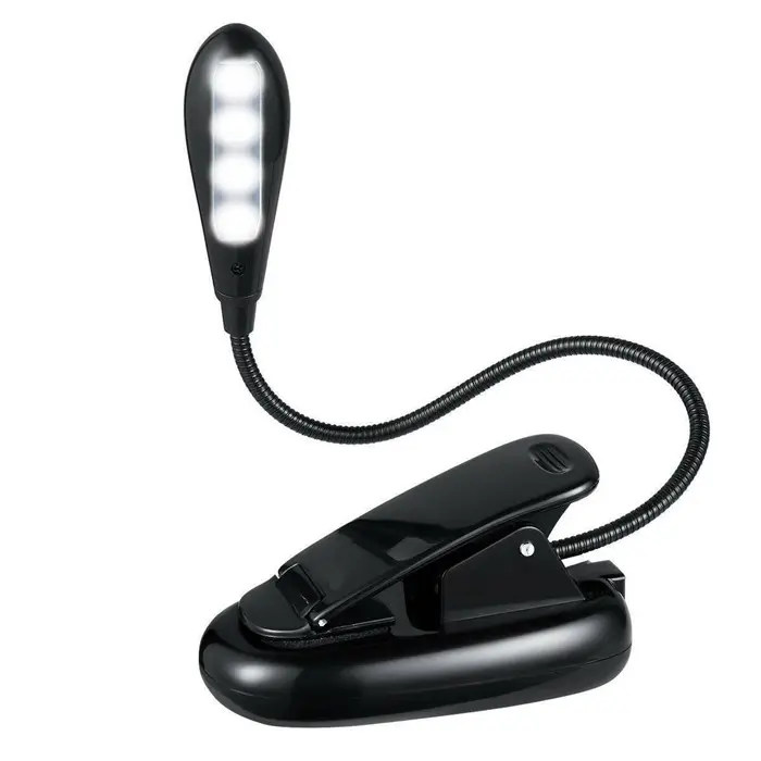 Adjustable Flexible Night Reading book lamp Portable Kids Clip On 4 LED Book Light for Kindle