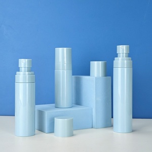 Emballage cosmétique, flacon en plastique PET bleu, 50 ml, 60 ml, 80 ml, 100 ml, 120 ml, logo sérigraphié, flacon rond pour brume visage - Product Image 3