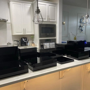 แท่นวางเค้กอะคริลิคทรงกระบอกใสสีขาวสำหรับงานปาร์ตี้  ชุดตกแต่งวันเกิด  ชุดแต่งงาน  ดอกไม้สีทอง  ร้านค้า  รูปทรงกลม  แบบเงิน - Product Image 3