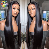 Wig Rambut Asli India 13X6 Glueless Full HD Lace Wig Frontal Cuticle Aligned Virgin Raw Tanpa Proses 100% 360 Lace Front Human Hair Wig