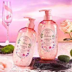 Crème de bain hydratante et nourrissante au parfum longue durée de fleurs de cerisier Sakura, gel douche au collagène et pétales - Product Image 1