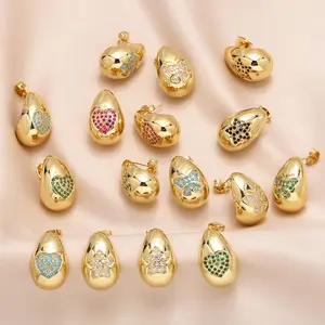 ZF 2024 New French Butterfly Earrings With Colorful Zircons Butterfly Drop Earrings