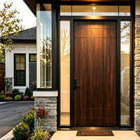Porte d'entrée de luxe, design moderne, haute sécurité, porte extérieure, entrée moderne, portes en bois et en aluminium à double vitrage pour maisons