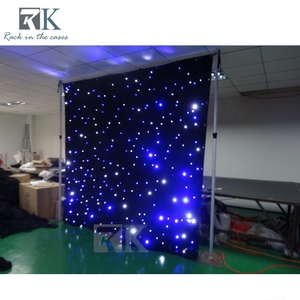 ม่านกำมะหยี่สีดำประดับไฟ LED สำหรับตกแต่งงานแต่งงาน ฉากหลังงานปาร์ตี้ - Product Image 3