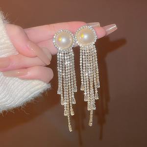 أقراط نسائية فاخرة مرصعة بالألماس، أقراط طويلة متدلية، أقراط فراشة مرصعة بالألماس - Product Image 6