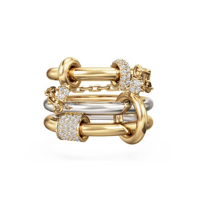 Minimalist S925 Silver Multi Layer Ring 925 Silver Multi Layer Statement Ring